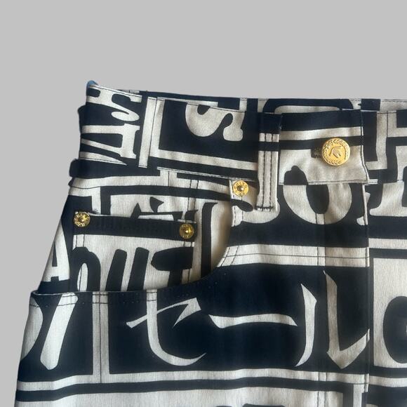 Moschino Jeans Black/Off White Skirt | Size 2 - Picture 3 of 7